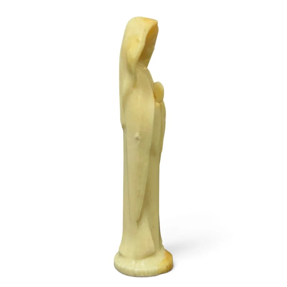 Vintage Carved Plastic Figurine Virgin Mary Madonna Hong Kong 2.5